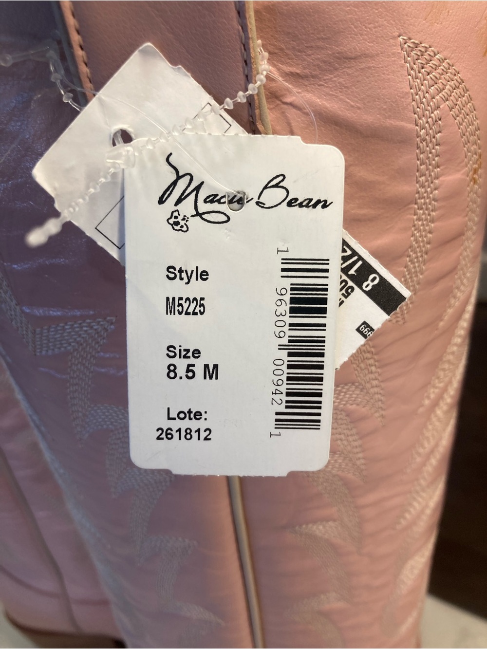 NWT MACIE BEAN Show Pony Cowboy Boots in Pink Women’s size 8 1/2 M - Picture 7 of 15